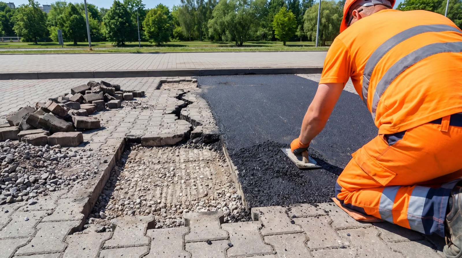 Asphalt crack repair before patching